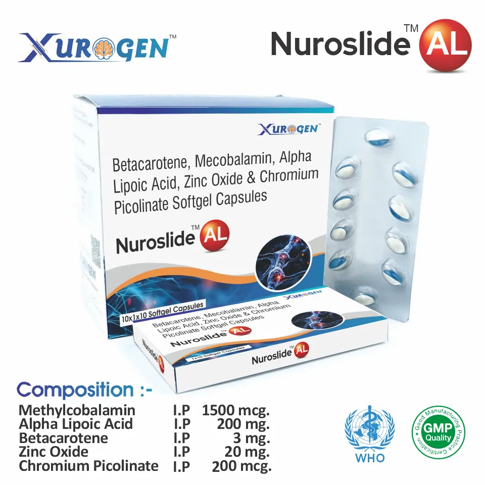 Methylcobalamin + ALA + Zinc + Beta-Carotene | Neuropathy Softgel | Best Price for PCD Pharma Franchise